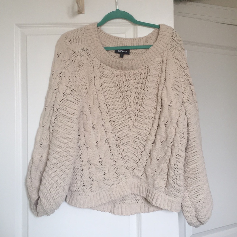Express Chenille Balloon Sleeve Sweater